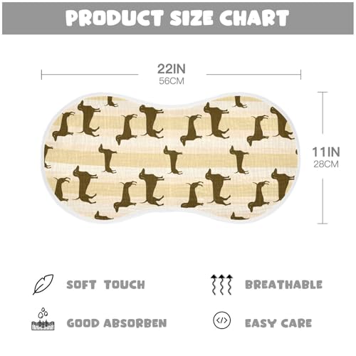 Cute Dogs Stripe Beige Baby Burp Cloths Burp Clothes Rags Muslin Burp Cloths Soft Burping Cloths for Babies Burp Cloth Bib Baby Washcloths for 22x11IN Newborn Baby Essentials,2 Pack3