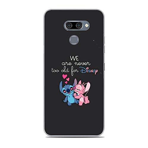 X-Art Clear Case for LG K50, Blue-Stitch Lovely-Monster 2 Transparent Fundas Slim Liquid Case Cover