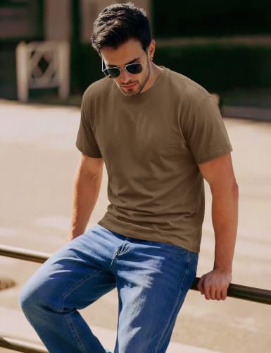 Image of MAGCOMSEN Mens T-Shirts Short Sleeve UPF 50+ Lightweight Moisture Wicking Basic Crewneck Casual Summer Cooling T Shirt