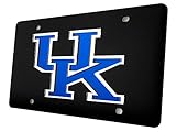 Kentucky Wildcats Blue Logo on Black Mirrored Acrylic Inlaid License Plate