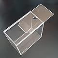 Tigerlily Enterprises Portable Acrylic Nano Fish Tank, Breeding Box, Small Betta Aquarium + Sliding Lid & Feeding Hole. Suitable for Terrarium, Turtles & Insects (Acrylic Fish Tank - 4L (20X20X11cm))