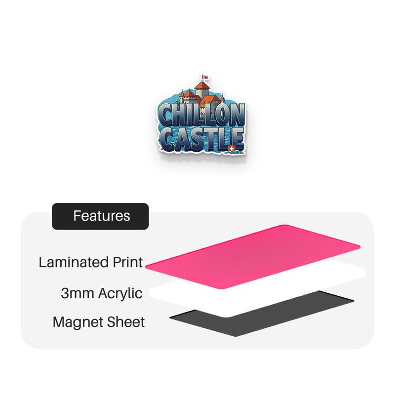 Image of Chilon Castle Fridge Magnets, Glossy Finish, Stylish Magnet for Fridge, Wardrobe & Metal Surfaces