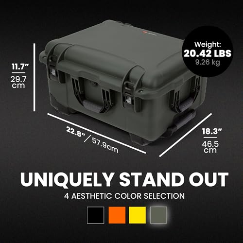 Image of NANUK 950 Pro Photo Kit - Waterproof Travel Camera Hard Case with Padded Dividers and Wheels, 22.8 inch x 18.3 inch x 11.7 inch, Dustproof and Impact-Resistant, Ideal for Heavy Loads - Olive