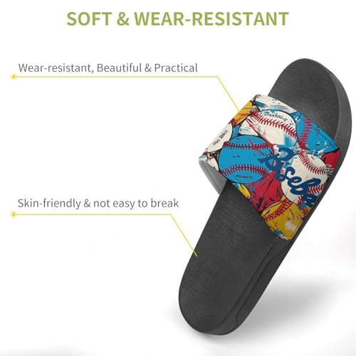 Pantoufles de bain unisexes baseball coloré antidérapantes taille 37