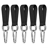 Correas de columpio de árbol resistentes para acampar al aire libre y senderismo, cinturones colgantes de nailon con mosquetones, opciones de longitud de 20/30/40/50 cm, negro, extensión de gimnasio