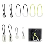 SUPERFINDINGS 25Pcs 5 Styles Luminous Zipper Pulls Luggage Zipper Pull Replacement U Shape Tab Tags Extension Cord Fixer Glow in The Dark Night Zipper Heads for Coat Jacket Rucksacks Tent Zippers