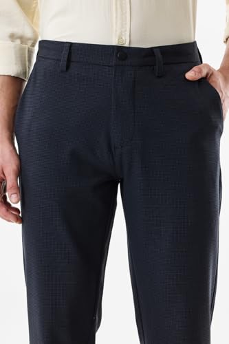 Image of SNITCH Men Chinos | Slim Fit Mid Rise Solid Pattern | Cotton Blend with Medium Stretch & Smooth Texture | Button & Zip Closure for Casual & Street Wear