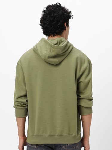 Image of Urbano Fashion Men's Cotton Solid Oversized Hooded Neck Sweatshirt