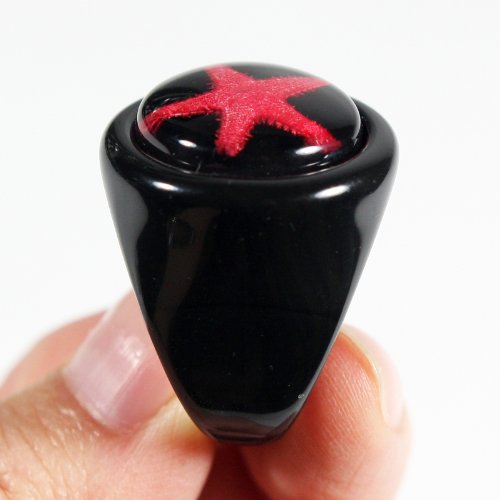 REALBUG Red Starfish Black Ring Size 83