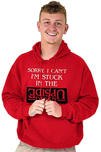 Brisco Brands Sorry I Can't Im Stuck Upside Down Hoodie Sweatshirt Women Men Red #TOP5