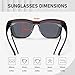 GEGURI Polarized Sunglasses Fit Over Glasses for Men Women, Oversized Square Sun Glasses UV400 Protection Shades