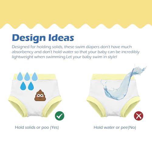 Image of ALVABABY 3 Pack Reusable Baby Boys Swim Diapers UPF 50+ Washable Toddler Beach Diapers