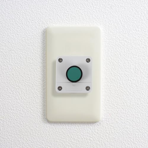 Pulsador de hongo con caja protectora contra fallos en elevadores e interruptor verde 1 NO 5