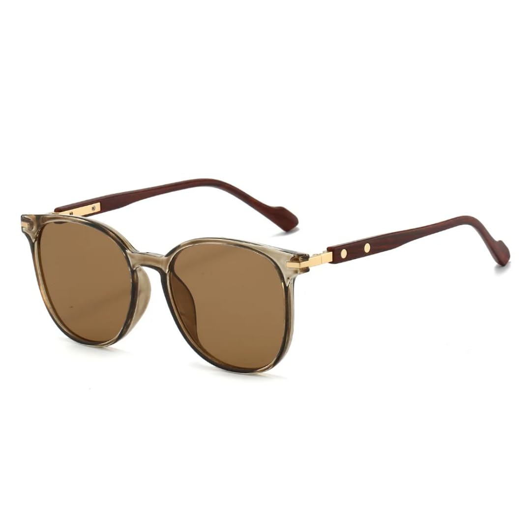 Occhiali da sole rotondi da donna con lenti sfumate leopardate di lusso, alla moda e casual, da uomo, UV400