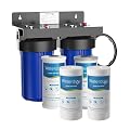 Waterdrop Whole House Water Filter System, Reduce Iron & Manganese, 2-Stage WD-WHF21-FG, 1" Inlet/Outlet and Waterdrop Whole House Sediment Water Filter, 10" x 4.5"