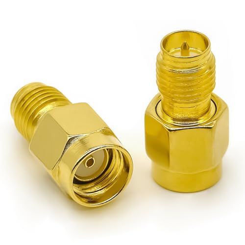 Adaptador Conector RP-SMA Hembra a RP-SMA Macho x2 miniatura 3