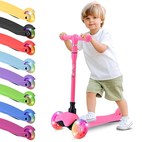 Hurtle Patinete, Scooter para niños, 3 Ruedas, Liviano, Luces LED, Antideslizante