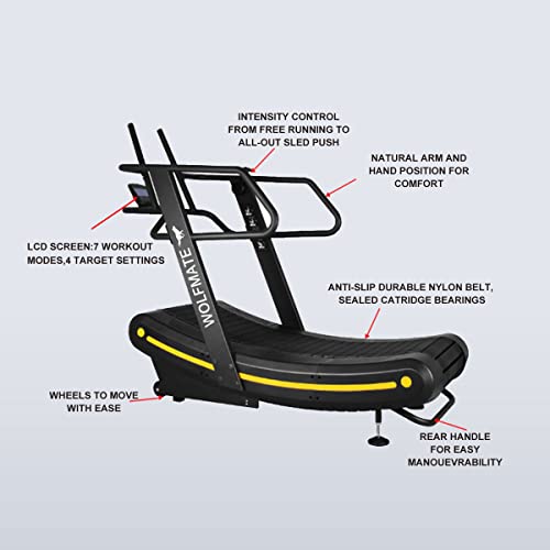 Wolfmate Fitness Curved Treadmill, Air Runner, Non-Electric Motorized Treadmill With Resistance Adjustment Mnd-Y600B-1 #TOP5