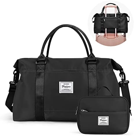 Travel Duffel Bag for Women, Overnight Weekender Bag with Wet Pocket & Trolley Sleeve, Carry On Tote Bag Sports Gym Bag,Green