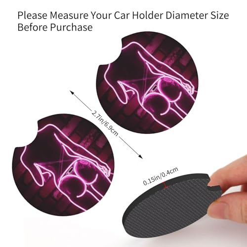 Set de 2 portavasos para carro en neopreno negro miniatura 3