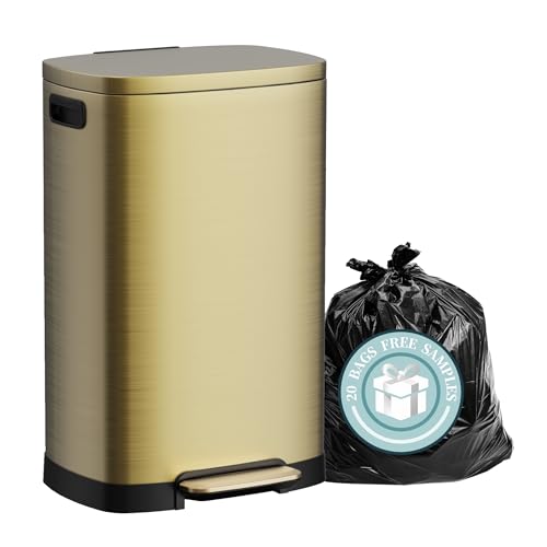 Caneca de basura KSSKSS 13 galones acero inoxidable