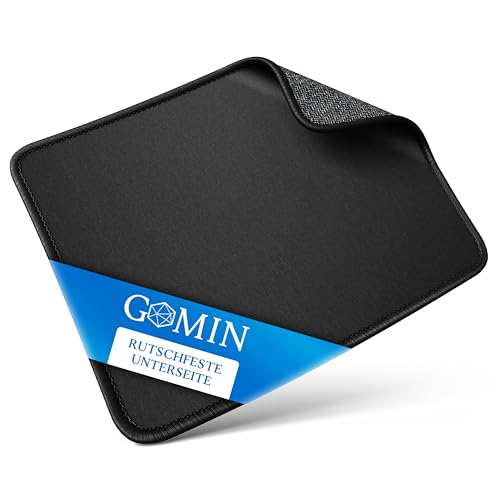 Gomin Gaming Mauspad Mini - 230 x 180 mm Mousepad rutschfest - ohne Störendes Logo und Fransenfreie Ränder - Verbessert Geschwindigkeit und Präzision für Büro, Computer, Laptop - Schwarz