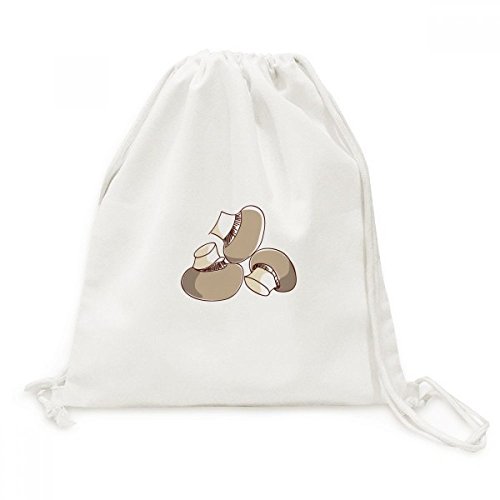 Sac cordon en toile avec illustration champignon réaliste pour voyage