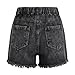 Malibure Girls Ripped Jean Shorts for Teens High Waist Y2K Distressed Denim Shorts with Pockets Summer Fashion Cute Jorts Black 11-12 Years