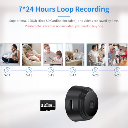 Image of Small Camera for Spying Room Camera Secret Mini Spy Hidden House Small Nanny Cam with Phone App Video Recording Live Feed Night Vision Pet Baby Monitor