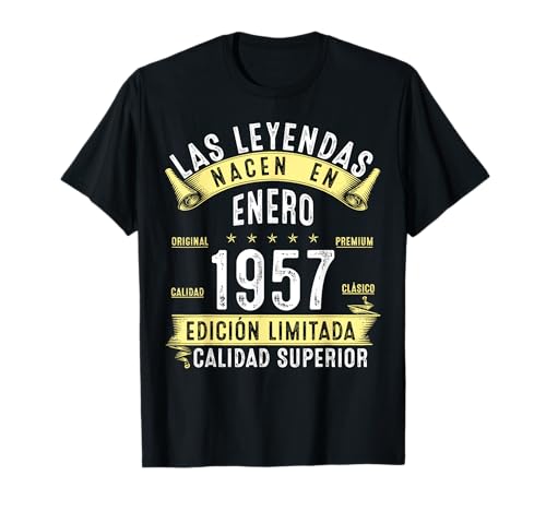 68 Años Cumpleaños Las Leyendas Nacen En Enero de 1957 Camiseta