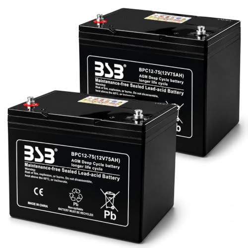 BPC12-75 12V75AH 完全密閉型 AGMディープサイクルバッテリー Amazon.co.jp: G&Yu BPC12-75 【2個セット】電動車 バッテリー 12V