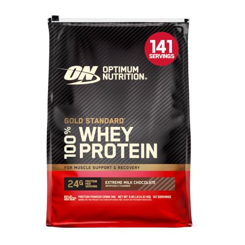Optimum Nutrition Gold Standard 100% Whey Protein Powder Extreme Milk Chocolate 10 Pound (Packaging May Vary)