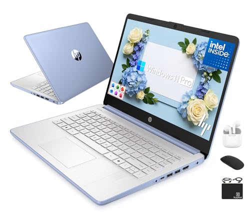 Image of HP Flagship 14 inch Laptop Computer for 2026 Business Student with Office Suite, Copilot AI, Intel Quad-Core CPU, 4GB RAM, 628GB Storage (128GB UFS+500GB Ext), Wi-Fi 6, HubxcelAccs, Win 11 Pro, Sky Blue