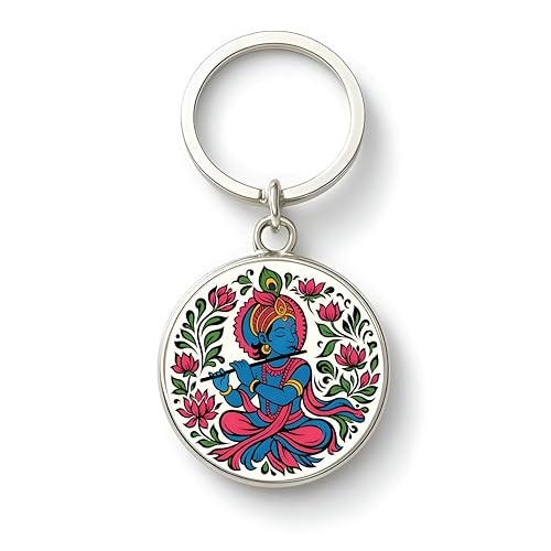 Image of MG | Protective Evil Eye /Spiritual Symbols /Om /Motivational Keychains | Double-Sided Metal Key Ring | Good Luck and devine Charm for Car, Bike, Home & Office
