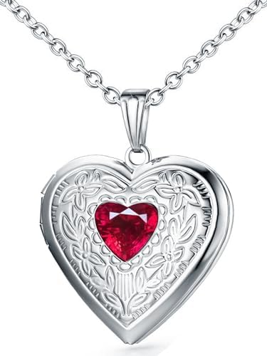 Locket Necklace That Holds Pictures Birthstone Lockets for Women Photo Locket