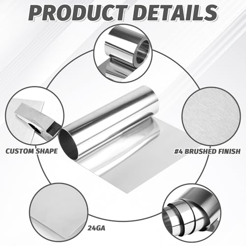 BOYIFEIJIE 304 Edelstahl Feinblech Folie, 0.1 MM Dicke dünne Edelstahlblechspule, Geeignet für Die Reparatur von Industriemaschinen und Die Künstlerische Gestaltung (0.1X200X1000MM)