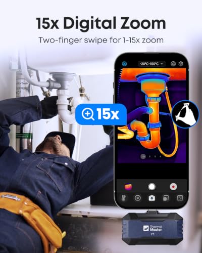 Image of Thermal Master P1 Thermal Camera for USB-C iOS /Android 320x240 Resolution | -4F to 1112F, ±3.6℉ Accuracy Thermal Imaging Camera for Home, HVAC, Electrical Inspections (P1 Navy)