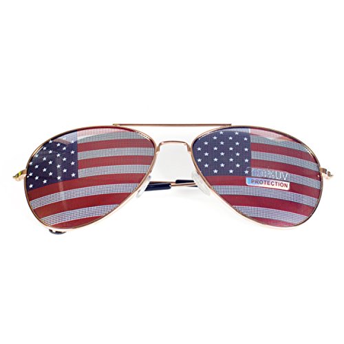 Goson American Flag Mirror Novelty Decorative Sunglasses