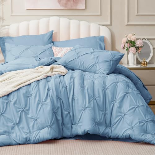 Image of BEDELITE King Comforter Set Cornflower Blue,Lightweight & Soft Comforter