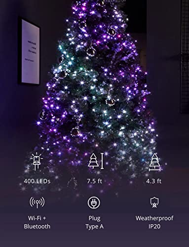 Twinkly Pre-Lit Tree App-Controlled Led Artificial Christmas Tree 400 Rgb+W (16 Million Colors + Warm White) 7.5 Feet. Green Wire. Indoor Smart Christmas Lighting Decoration #TOP7