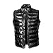 STREGA Puffer Vest Men Real Lambskin Leather Quilted Down Waistcoat Jacket - Outdoor Sleeveless Mens Vests (US, Alpha, 3X-Large, Regular, Regular, Black)