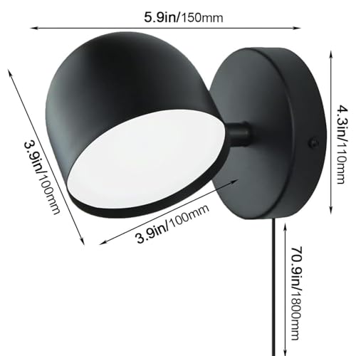 Iluminación de pared interior LED con interruptor y tres temperaturas de color 6