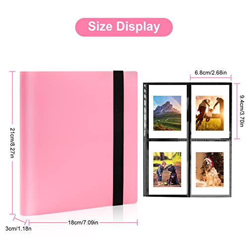 Photo Albums, 160 Pockets Scrapbook Memory Book, 40 Pages Mini Film Album for Polaroid Zink Photo Paper/Fujifilm Instax Mini Film/Kodak Zink Photo Paper/Sprocket Photo Paper - Pink - Image 2