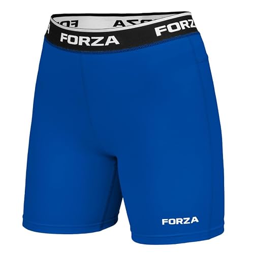 Image of FORZA Junior Boys Base Layer Shorts – Compression Undershorts, Moisture‑Wicking, 4‑Way Stretch – Ages 9‑14, Extra Small & Small, Multiple Colours (Royal Blue, Age 9-10 (Junior))