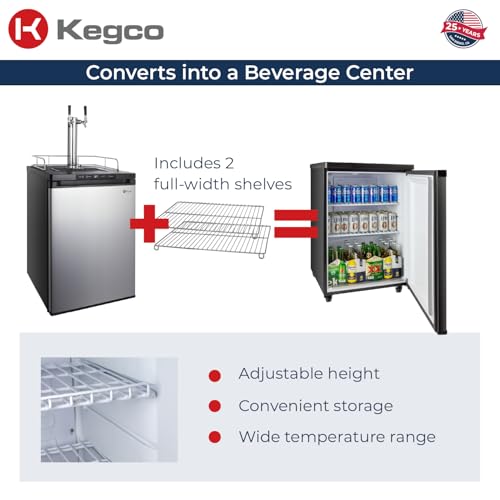 Kegco K309SS-2 24" Wide Dual Tap Stainless Steel Digital Kegerator