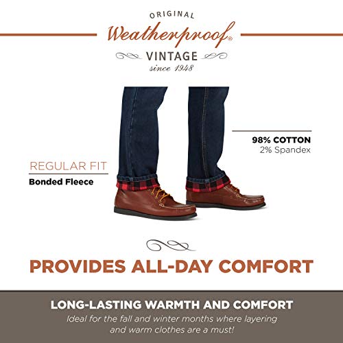 Weatherproof Vintage Men's Regular Fit Fleeced Lined Jeans For Mens, Size 38W X 32L, Osaka #TOP4