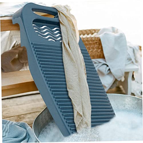 Jeorywoet Large Plastics Washboards, Portable Hand Washing Board, Durable Household Laundry Board, Manual Anti-Slip Rectangle Washboard Scrubboards, Clothes Cleaning Tools for Home Dark Blue - Image 5