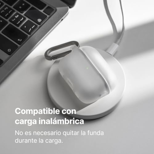 Funda AirPods 4 RhinoShield negra accesorio anticaídas con mosquetón 4