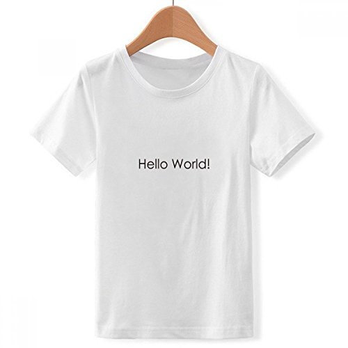 T-Shirt Programmer Interface Bonjour Équipage du Monde blanc multicolore pour garçon taille XL