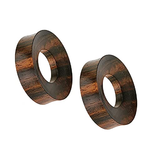 Pierced Owl - Large Rimmed Organic Wood Saddle Fit Tunnel Plug Gauges, Sold As Pair